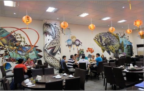 灵宝海鲜餐厅墙体彩绘